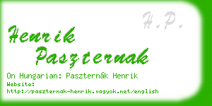 henrik paszternak business card